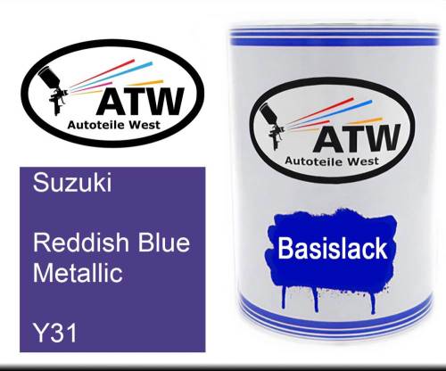 Suzuki, Reddish Blue Metallic, Y31: 500ml Lackdose, von ATW Autoteile West.